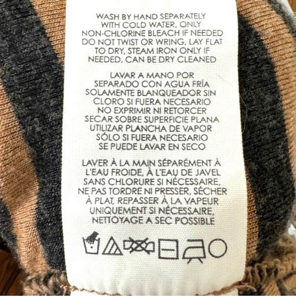 CAbi Slant Tee in Tan and Black Stripes Size Medium - Picture 8 of 9